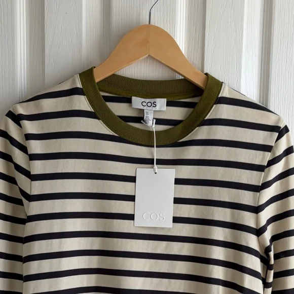 NWT COS The Clean-Cut Stripe Long Sleeve Cotton T-Shirt - Picture 5 of 6